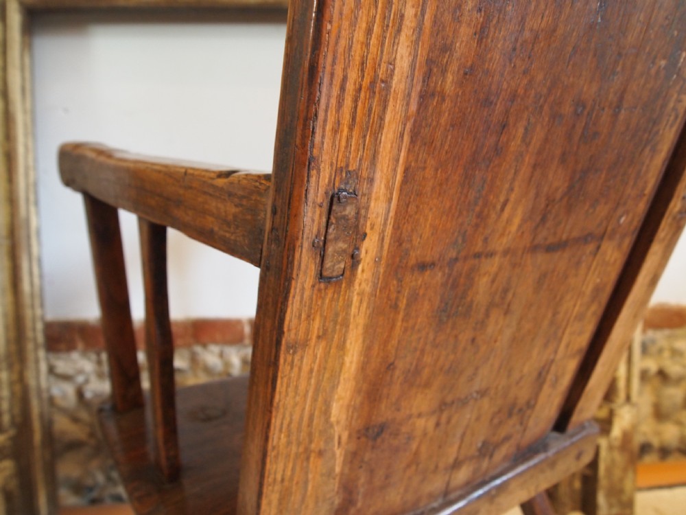 Chair stunning primitive George III Cumbrian armchair c1780 View VI