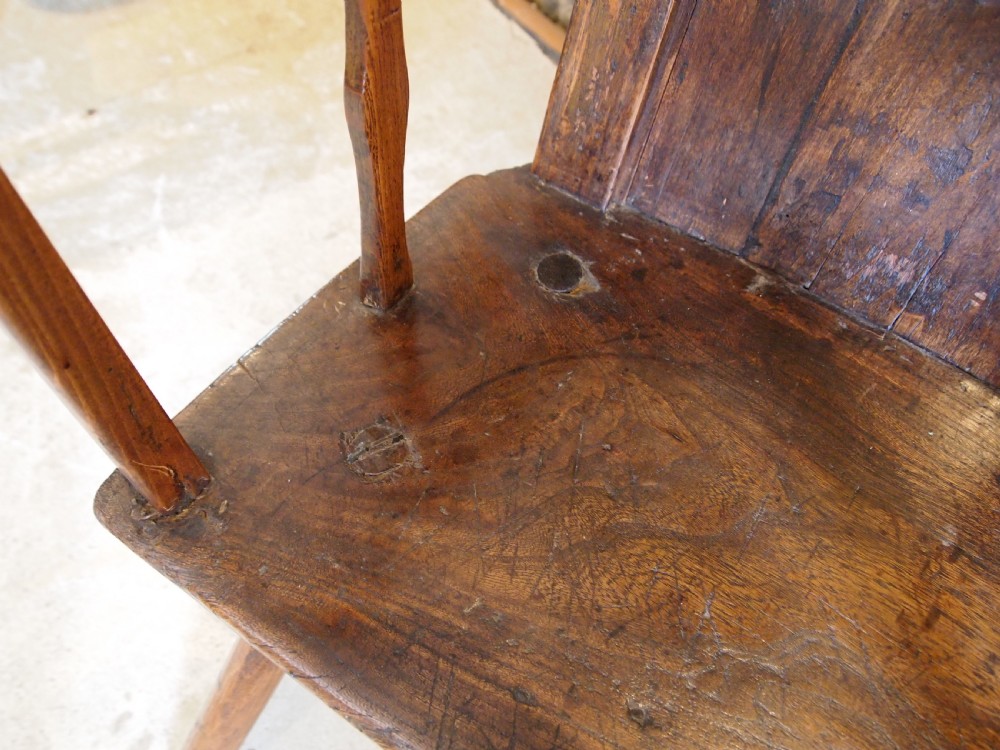 Chair stunning primitive George III Cumbrian armchair c1780 View X