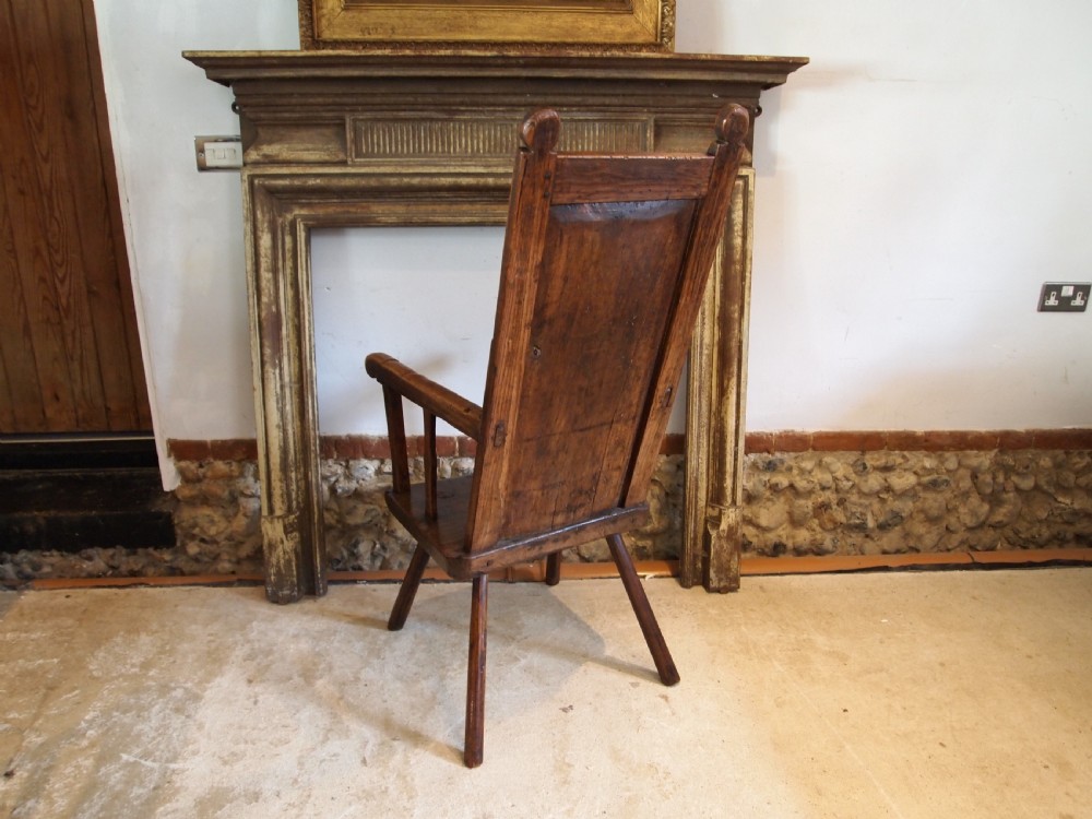 Chair stunning primitive George III Cumbrian armchair c1780 View XVI
