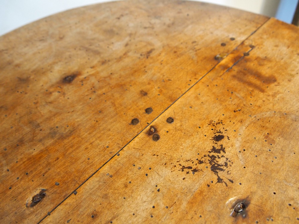 Cricket table rare primitive Welsh Sycamore George III c1800 View III