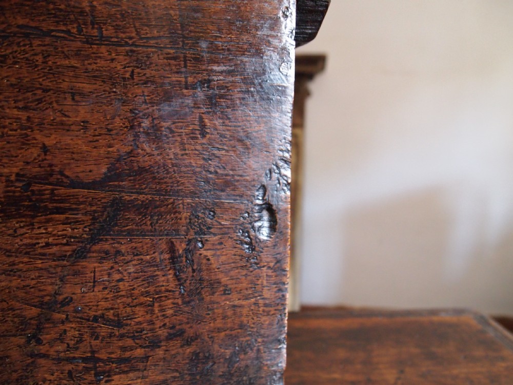 Box Charles II Oak boarded Bible or deed box c1680 View XIV