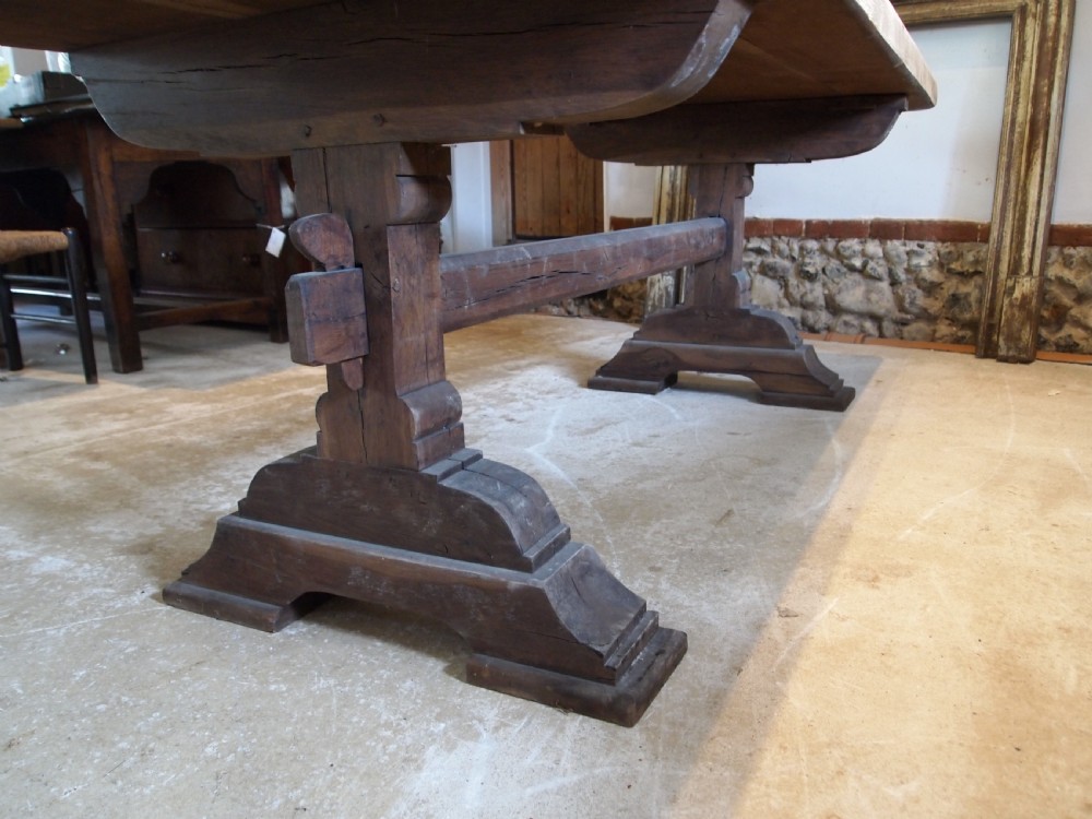 Table large French Monastic Oak refectory farmhouse dining c1880 View VI