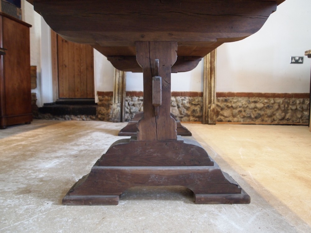 Table large French Monastic Oak refectory farmhouse dining c1880 View XI