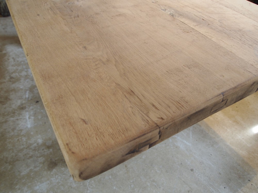 Table large French Monastic Oak refectory farmhouse dining c1880 View XIII