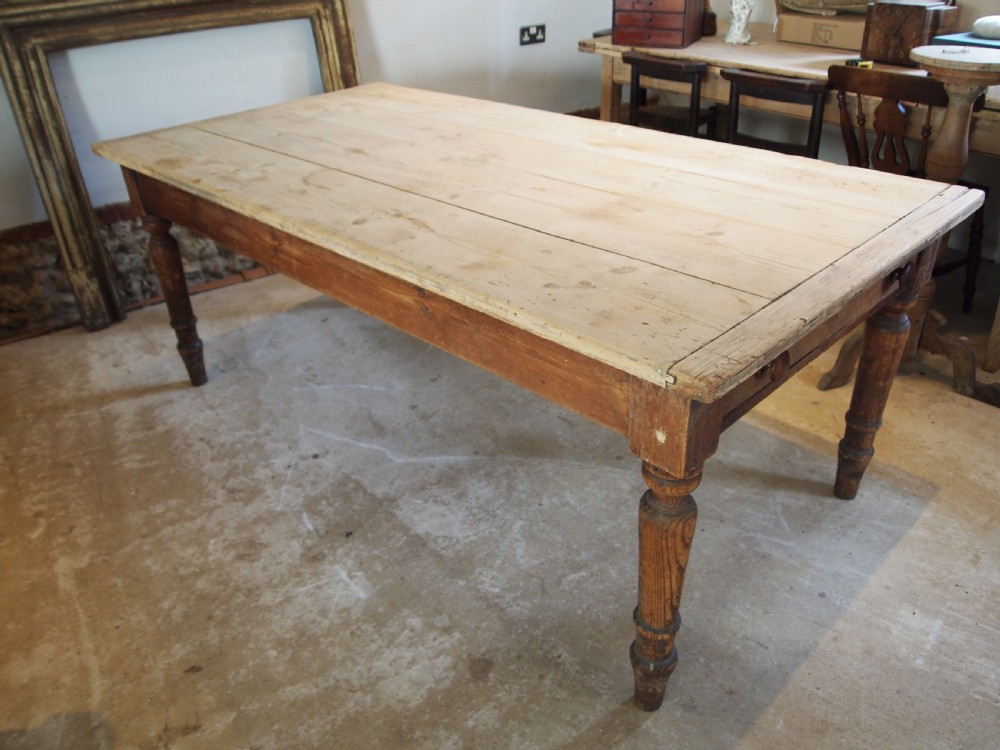 Table refectory farmhouse dining Victorian Pine c1860 View II