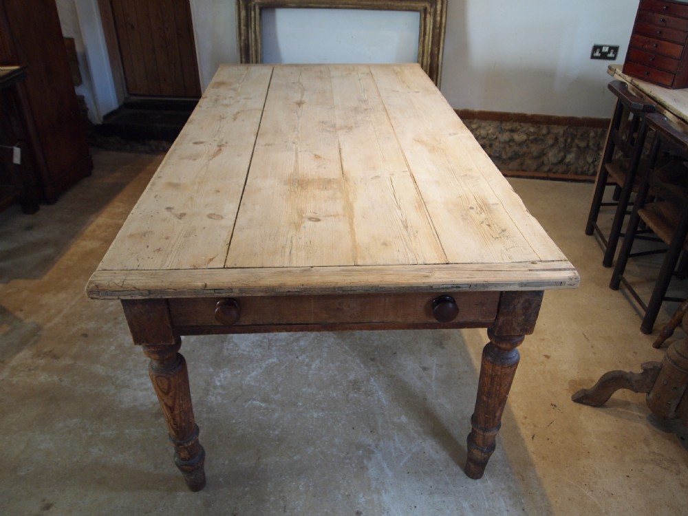 Table refectory farmhouse dining Victorian Pine c1860 View V