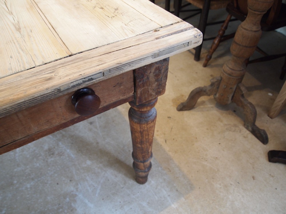 Table refectory farmhouse dining Victorian Pine c1860 View VI