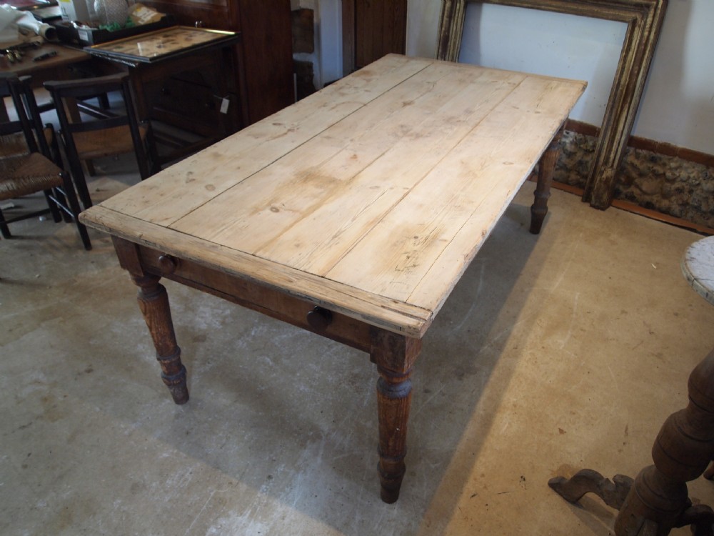 Table refectory farmhouse dining Victorian Pine c1860 View VII