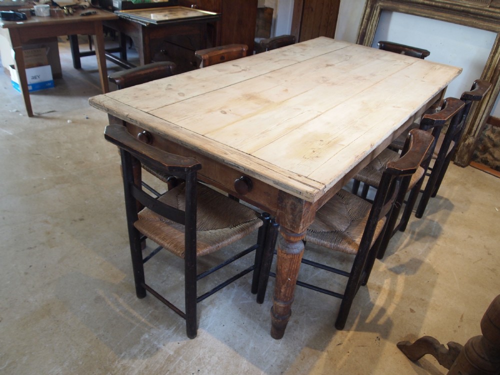 Table refectory farmhouse dining Victorian Pine c1860 View XI