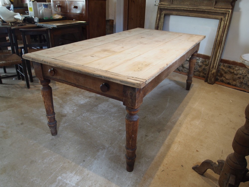 Table refectory farmhouse dining Victorian Pine c1860 View XIII