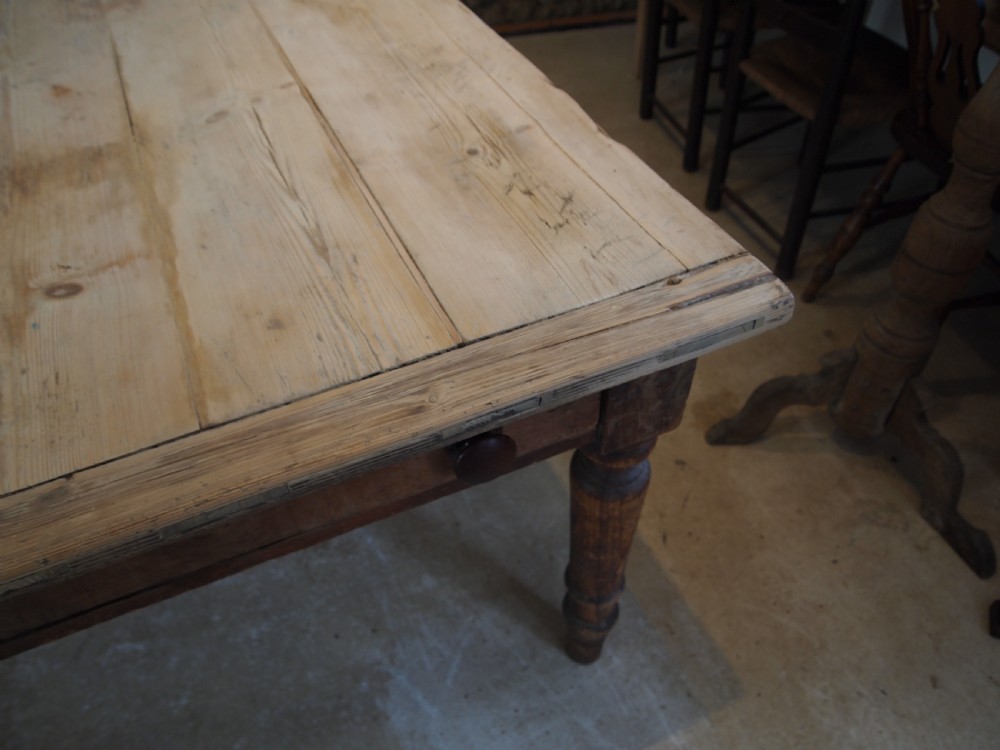 Table refectory farmhouse dining Victorian Pine c1860 View XIV