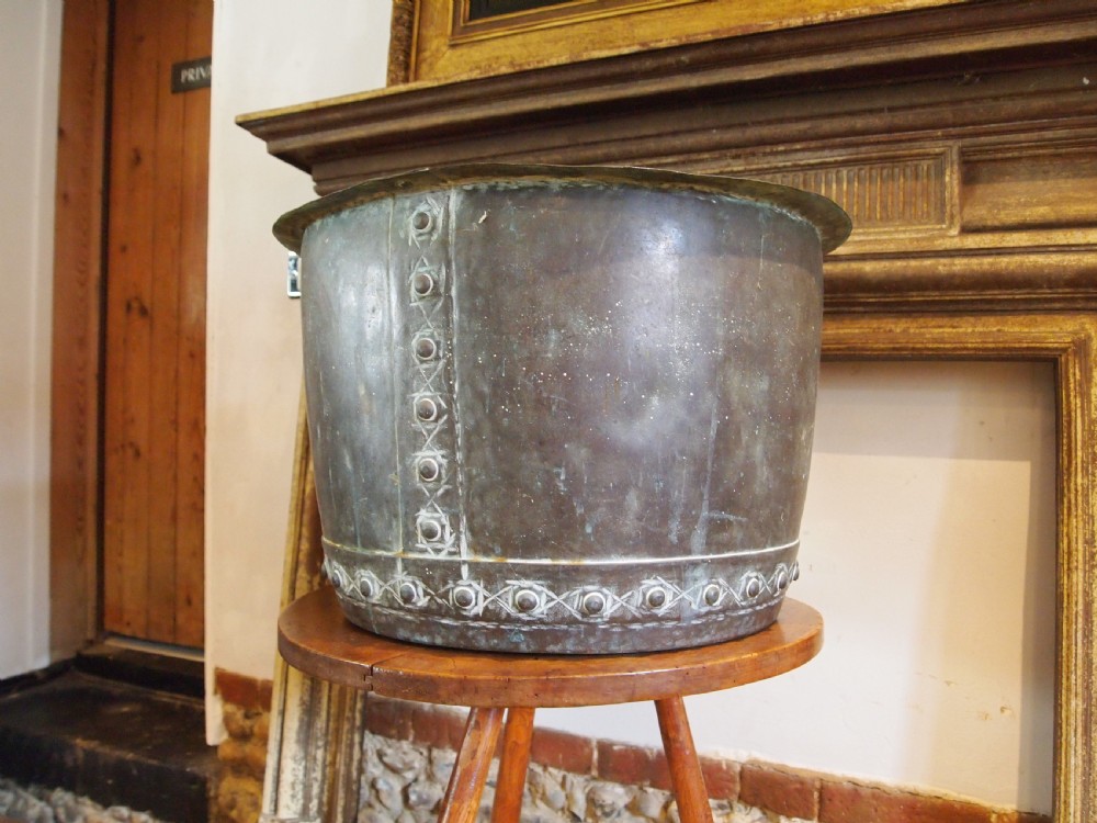 Copper Copper Victorian heavy gauge log bin c1870
