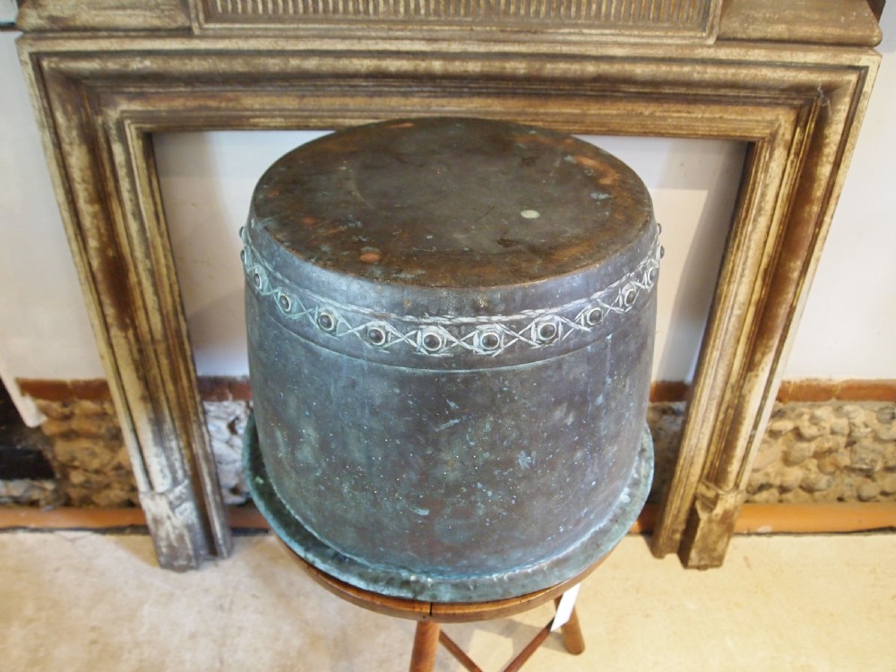 Copper Copper Victorian heavy gauge log bin c1870 View VI
