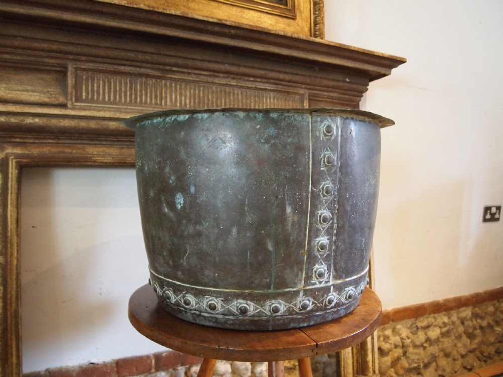 Copper Copper Victorian heavy gauge log bin c1870 View X