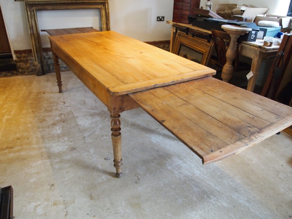Table rare Apple wood refectory farmhouse French extending c1850