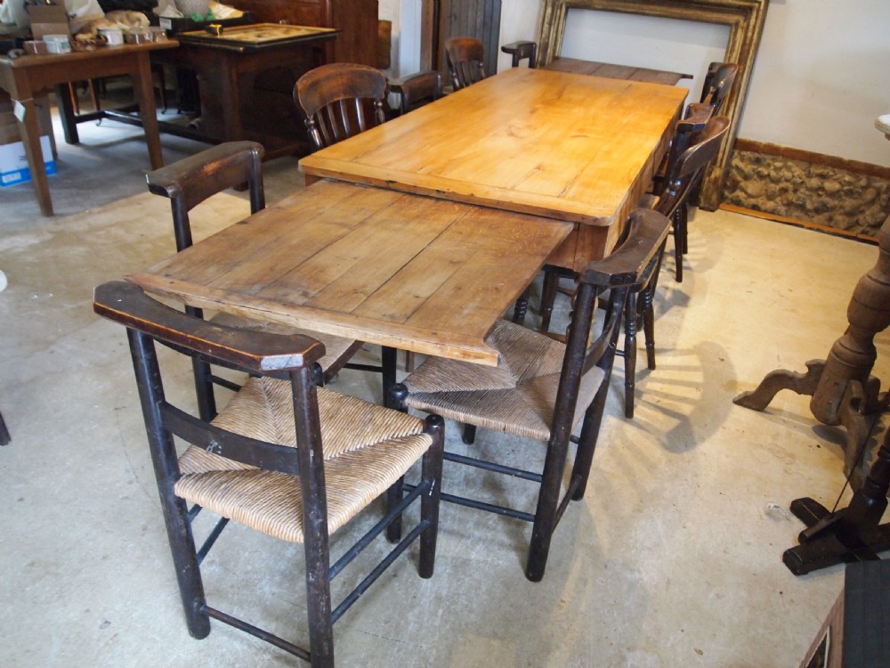 Table rare Apple wood refectory farmhouse French extending c1850 View III