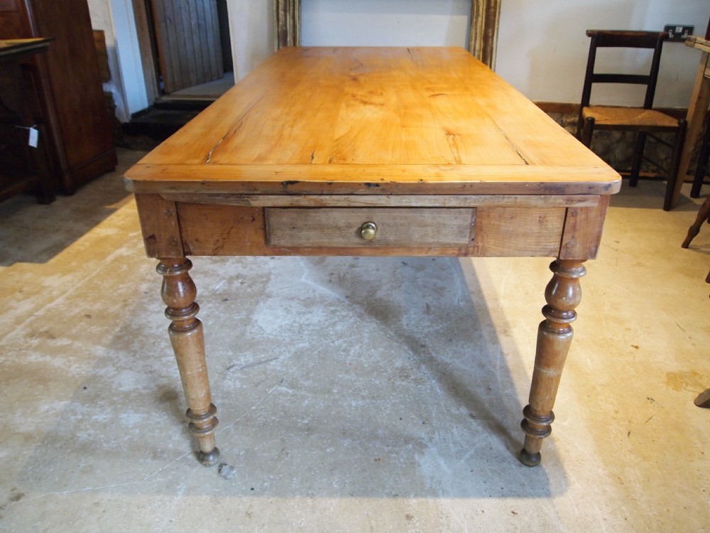 Table rare Apple wood refectory farmhouse French extending c1850 View VI
