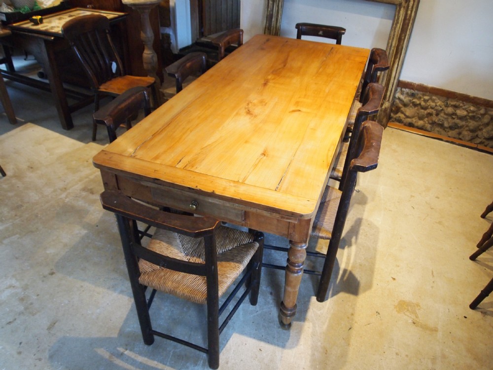 Table rare Apple wood refectory farmhouse French extending c1850 View VII