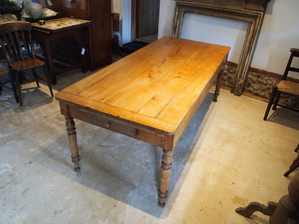 Table rare Apple wood refectory farmhouse French extending c1850 View IX