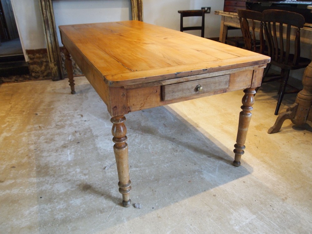 Table rare Apple wood refectory farmhouse French extending c1850 View XIII