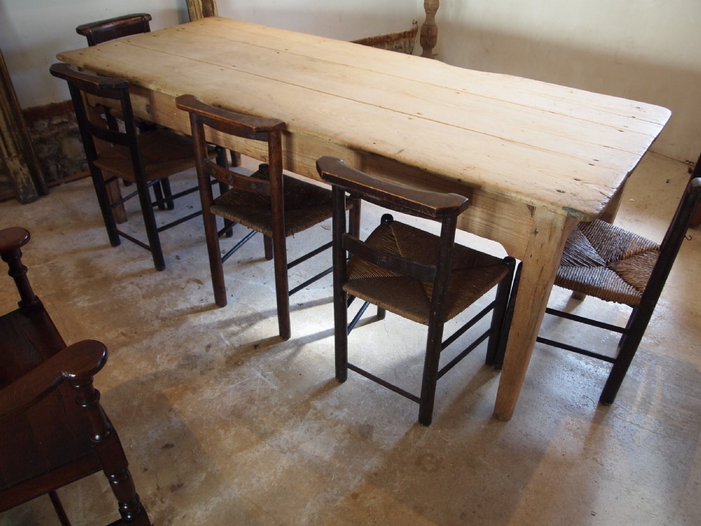 Table refectory farmhouse scrub top Pine c1840 View VII