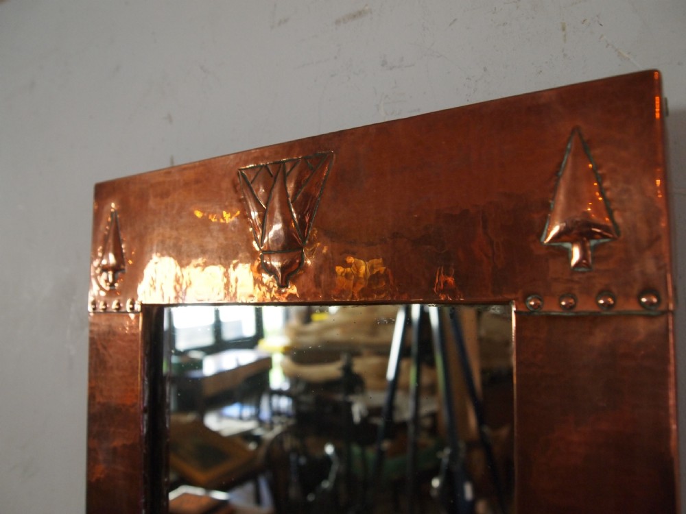 Mirror very rare Liberty Arts & crafts Copper c1900 View XI