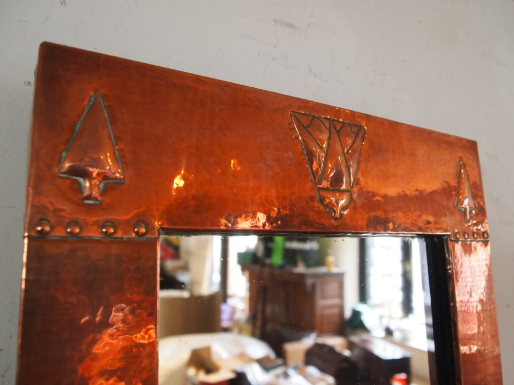 Mirror very rare Liberty Arts & crafts Copper c1900 View VII