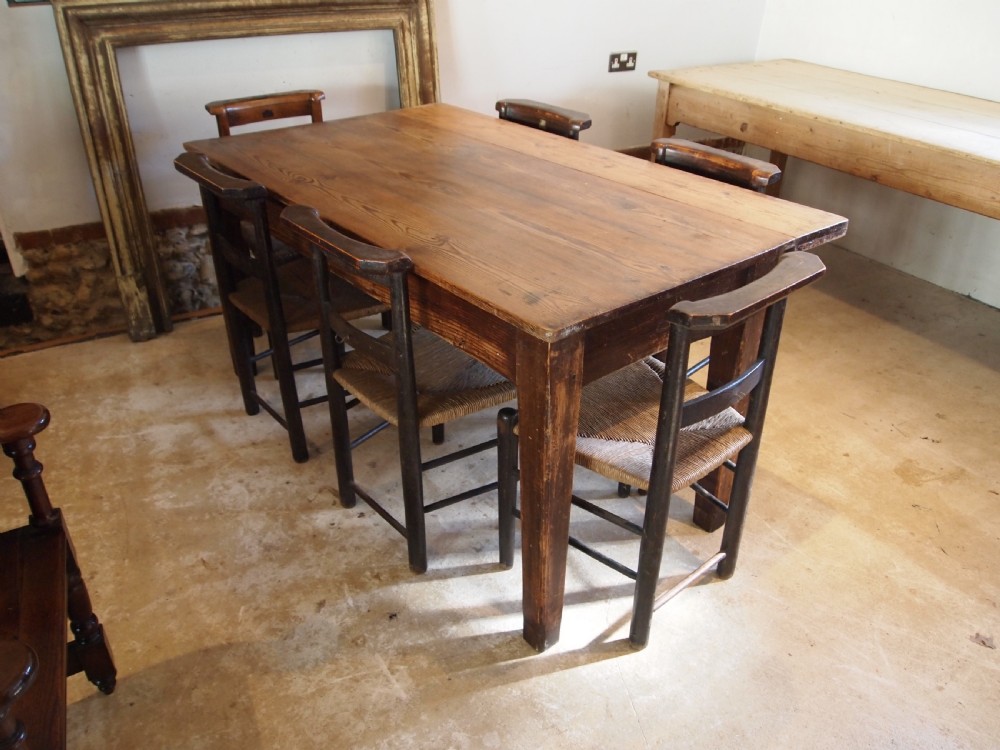 Table Victorian West country refectory farmhouse dining c1890 View IV