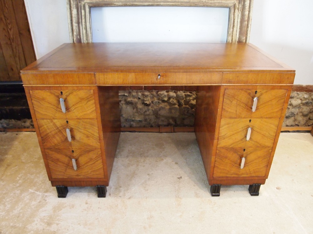 Desk fine Art Deco Walnut desk by Gillows c1925 View V
