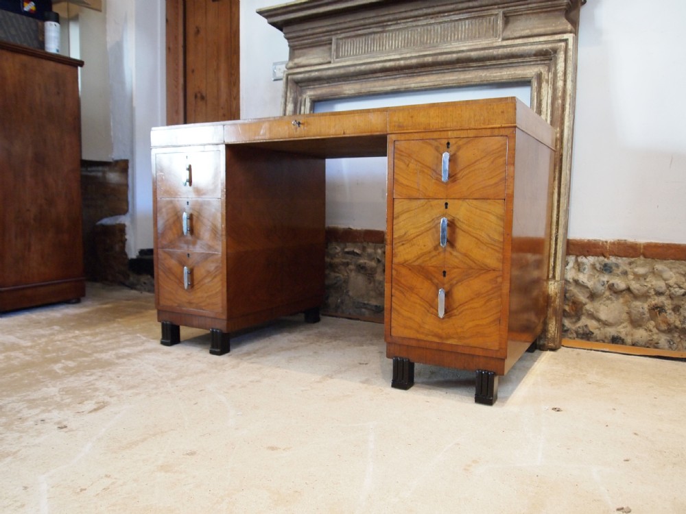 Desk fine Art Deco Walnut desk by Gillows c1925 View XI