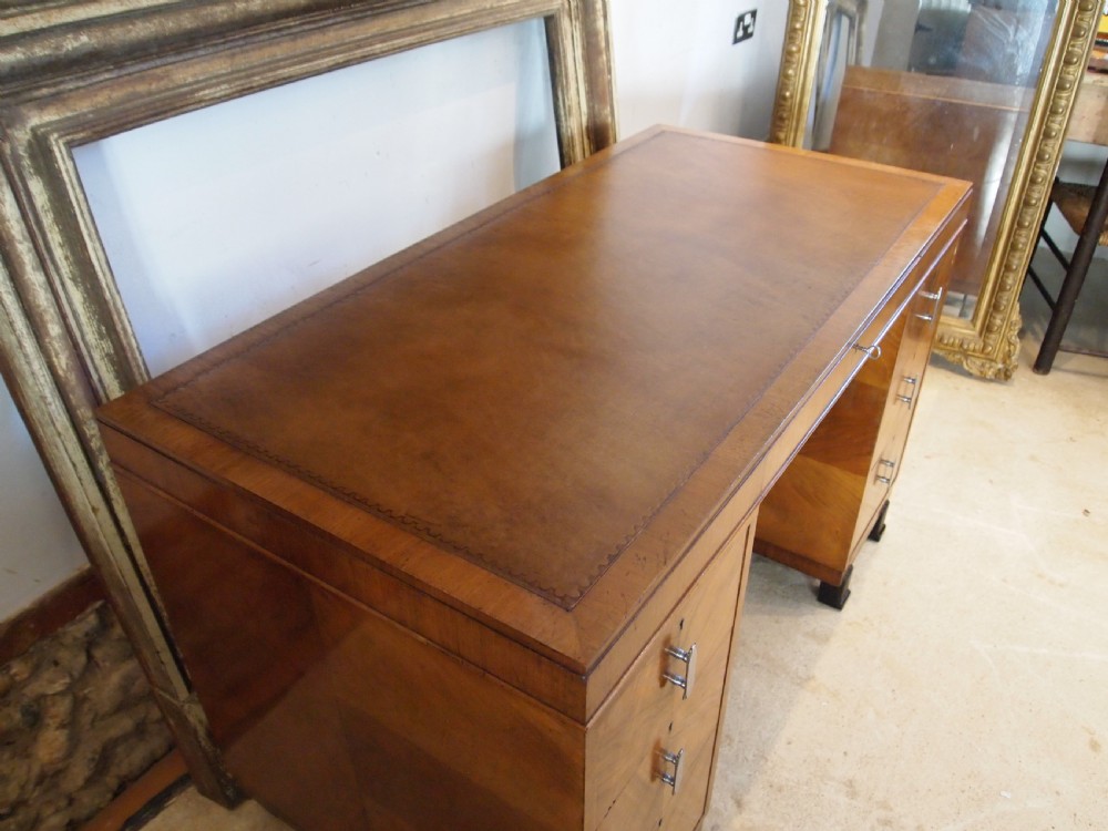 Desk fine Art Deco Walnut desk by Gillows c1925 View XII