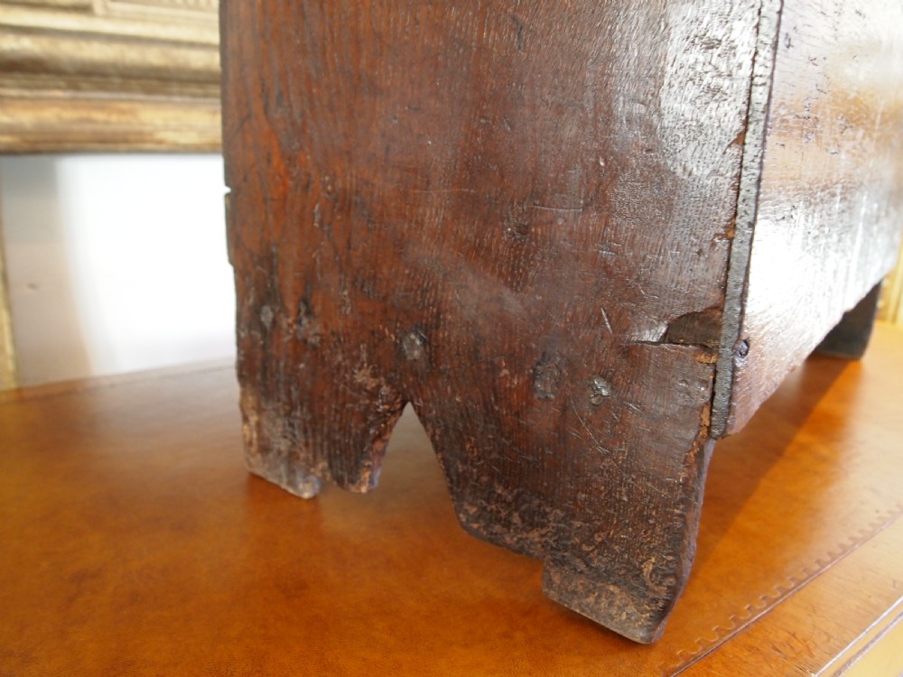 Coffer rare Childs 17th century Oak coffer c1680 View V