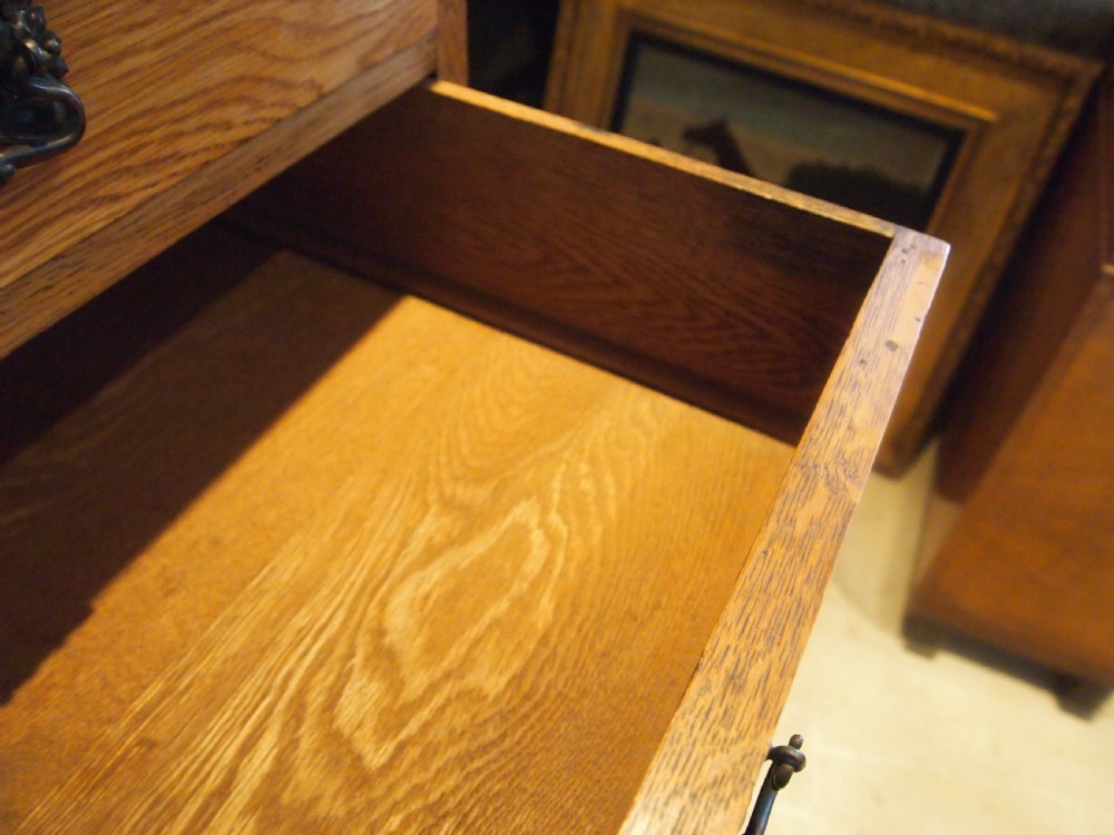 Chest of drawers rare Arts and Crafts Oak c1890 View IV