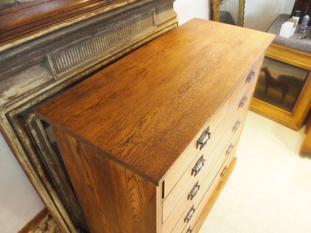 Chest of drawers rare Arts and Crafts Oak c1890 View VI