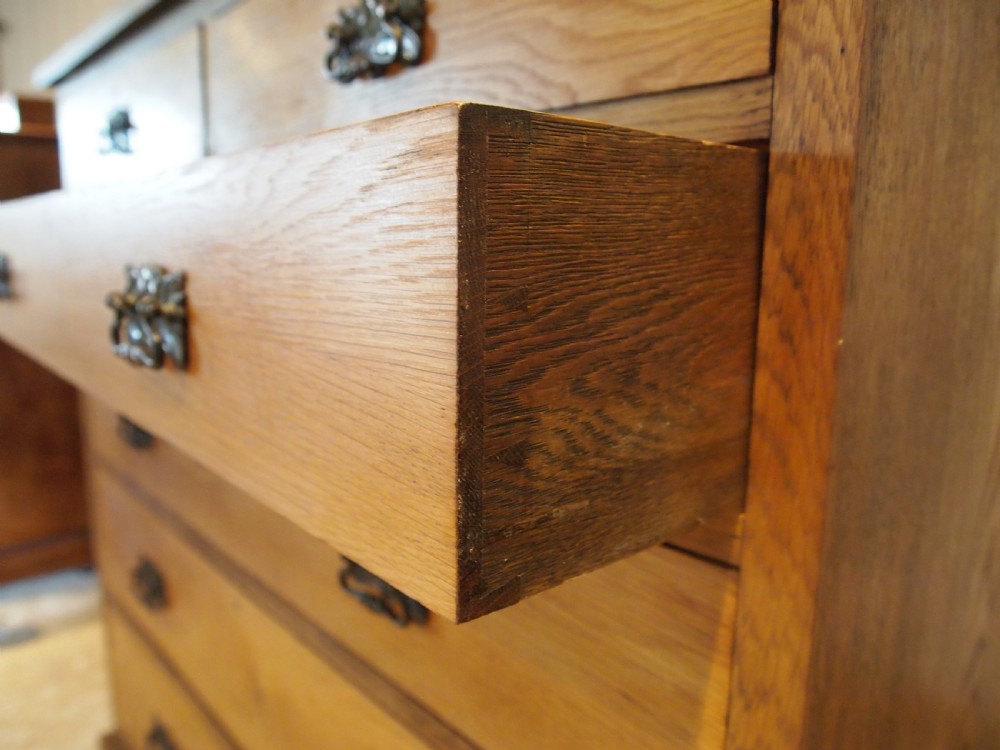 Chest of drawers rare Arts and Crafts Oak c1890 View VII