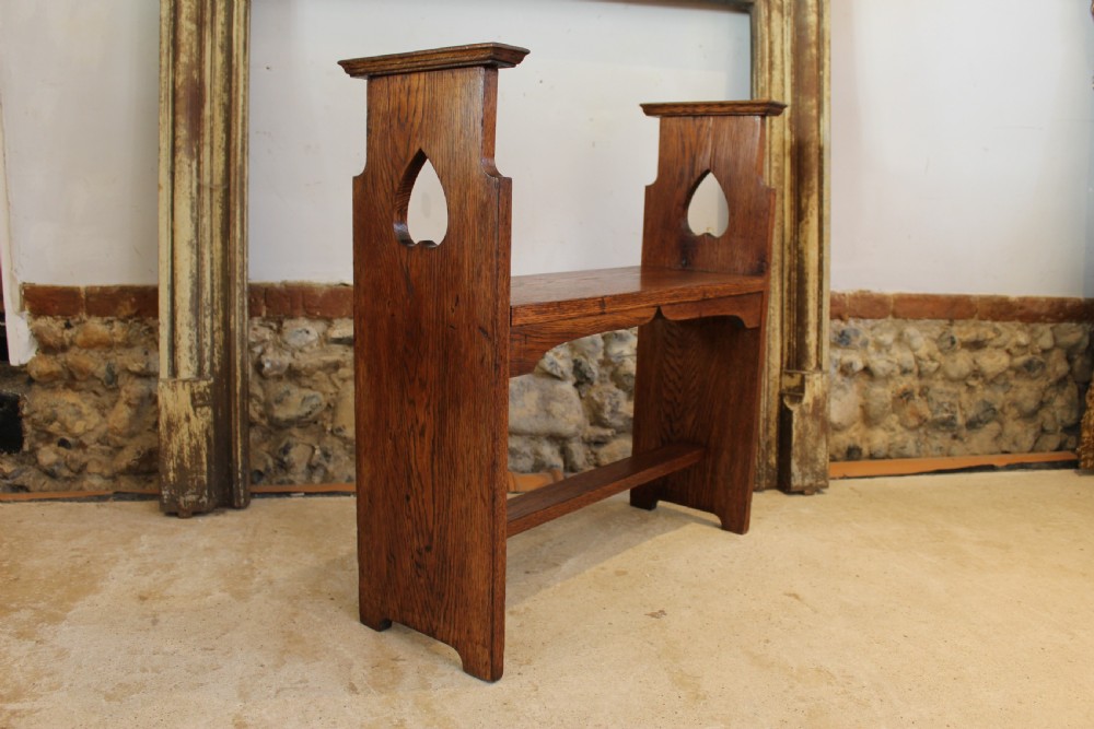 Liberty & Co Arts and crafts Oak window seat bench settle c1900 View V
