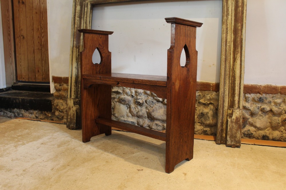 Liberty & Co Arts and crafts Oak window seat bench settle c1900 View VIII