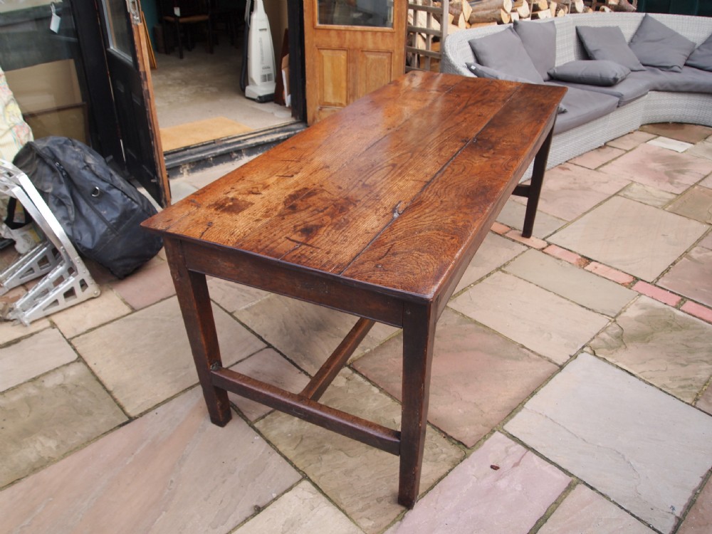 Table rare stunning George II Oak refectory farmhouse dining c1740