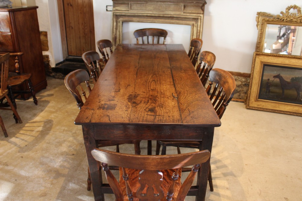 Table rare stunning George II Oak refectory farmhouse dining c1740 View IV