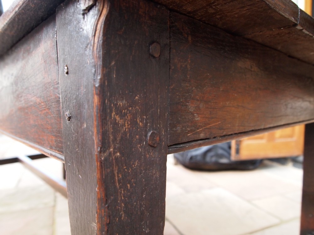 Table rare stunning George II Oak refectory farmhouse dining c1740 View V