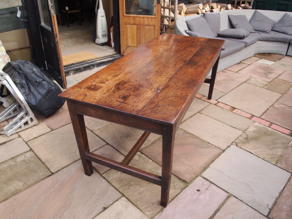 Table rare stunning George II Oak refectory farmhouse dining c1740 View XV