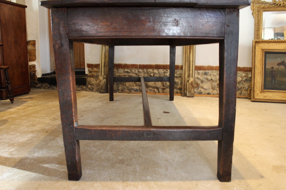 Table rare stunning George II Oak refectory farmhouse dining c1740 View XVII