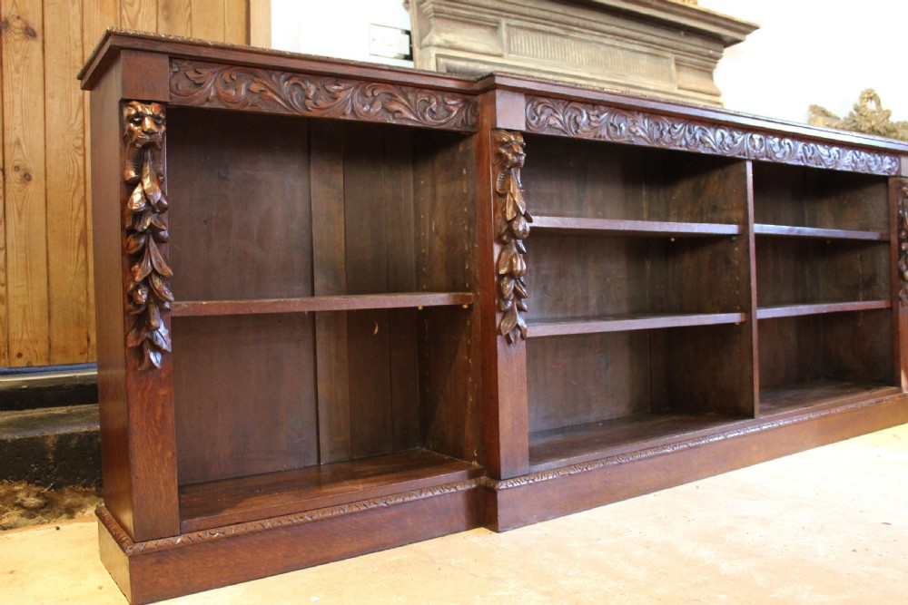 Bookcase rare stunning large Victorian carved Oak c1880 View III