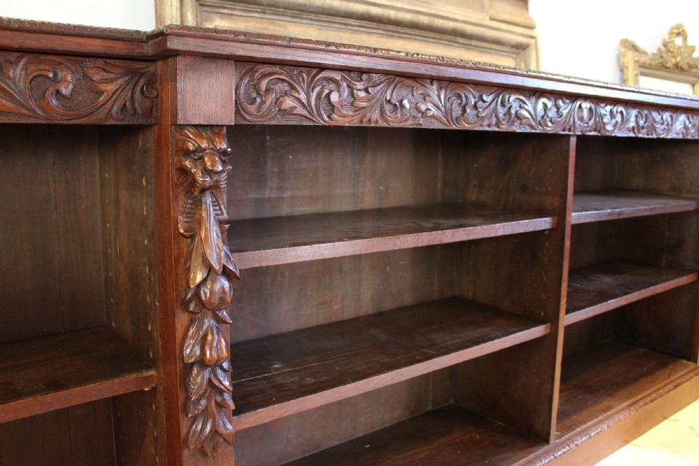 Bookcase rare stunning large Victorian carved Oak c1880 View V