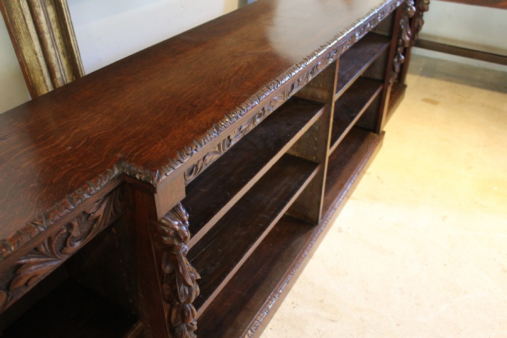 Bookcase rare stunning large Victorian carved Oak c1880 View X