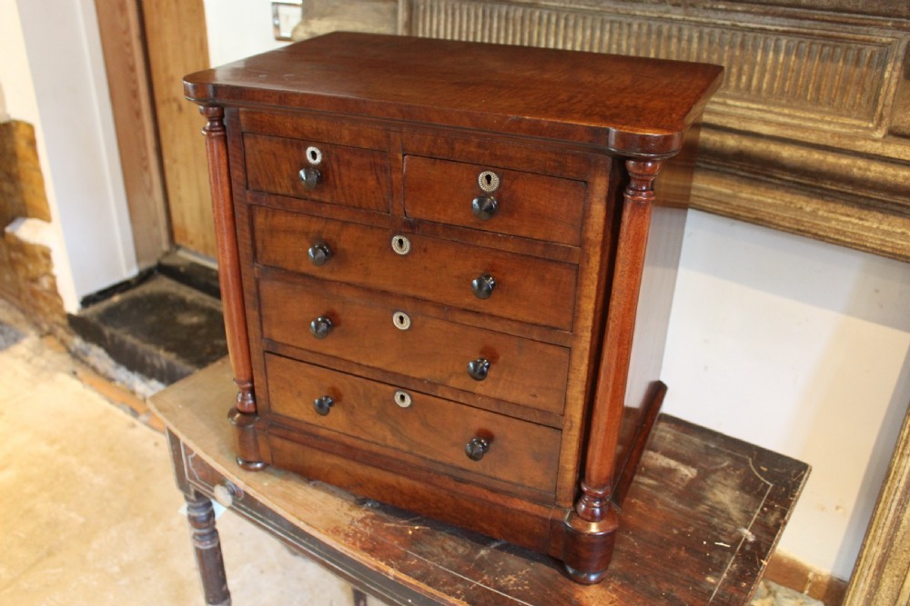 Chest of drawers rare miniature apprentice William IV c1835 View X