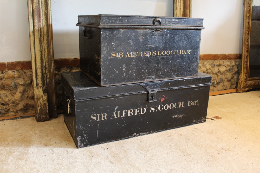 Trunk chests 2 Victorian Sir Alfred Gooch Benacre Hall Suffolk c1880 View III
