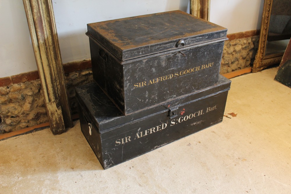 Trunk chests 2 Victorian Sir Alfred Gooch Benacre Hall Suffolk c1880 View IX