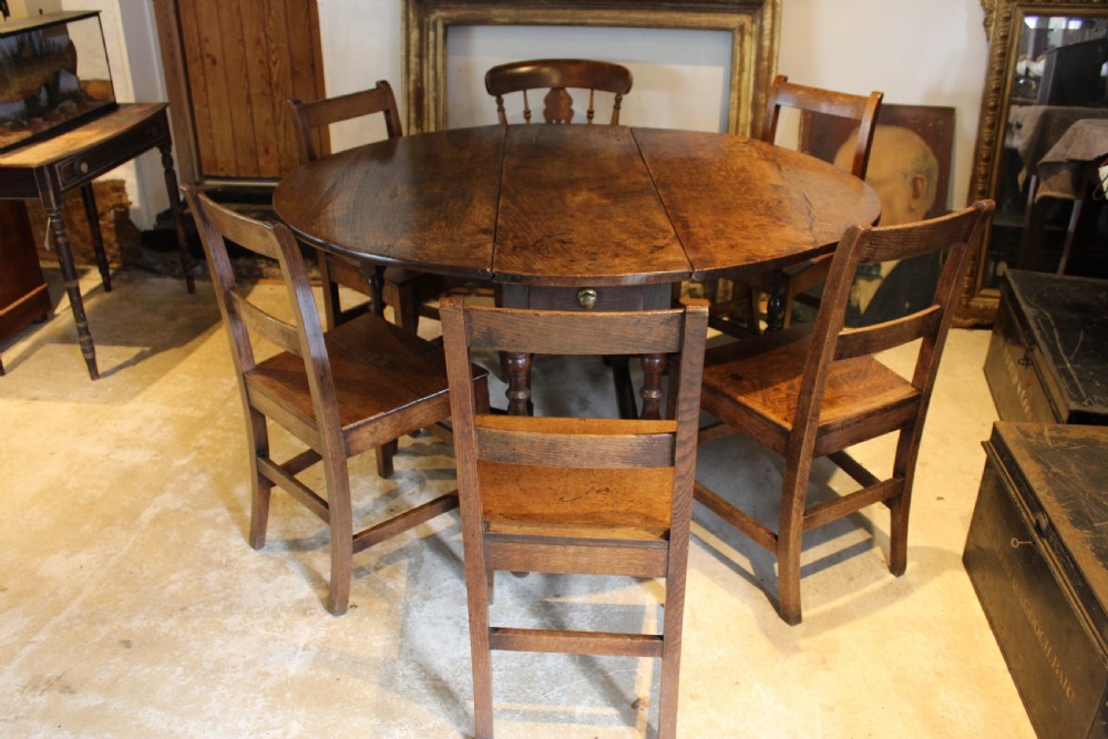 Table refectory farmhouse dining 18th century Oak gateleg c1710 View VII