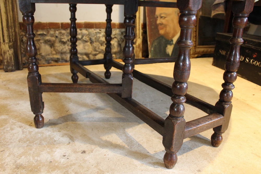 Table refectory farmhouse dining 18th century Oak gateleg c1710 View XIV